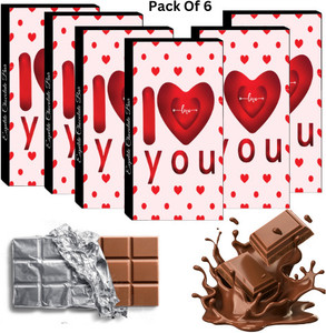 expelite i love you chocolate gift bar35 grams each pack of 6 bar gift pack 6 x 1 units