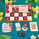 Expelite Personalised Get Well Soon Gifts, 12 Pieces Chocolates With Get Well Soon Card, Dry Fruits Almond, Butterscotch Flavour Chocolate Gift Pack, 300 Gram