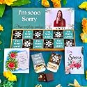 Expelite Personalised I Am Sorry Gift, 12 Pieces Chocolate With Apology Greetinng Card, Dry Fruits Almond, Cranberry, Paan, Butterscotch Flavour Chocolate Gift Pack, 300 Gram