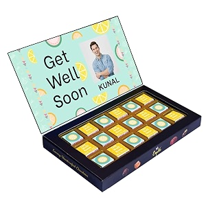 expelite personalized get well soon chocolates amp flower gifts for boyfriend-18 pc 400 gram