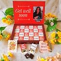 Expelite Personalized Get Well Soon Chocolates and Flower Gifts for Girlfriend -24 pc