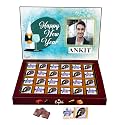 Expelite Personalized Happy New Year Chocolate Gift for Boyfriend - 24 Pc Happy New Year Chocolate Gift for Him