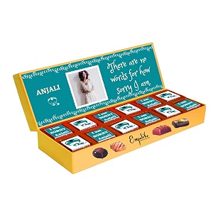expelite personalized i am sorry chocolate gift box for her- 12 pc sorry with chocolate and flowers gift box online