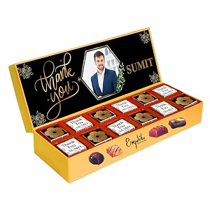expelite personalized premium thank you chocolate and flowers gift box for doctor - 12 pc