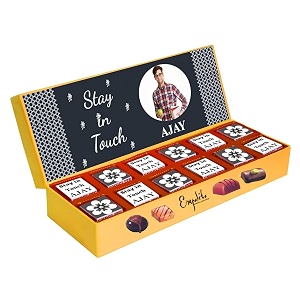 expelite personalized stay in touch chocolates and flowers gift online - 12 pc be in touch chocolate gift box for him