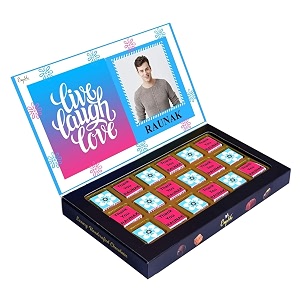 expelite personalized thank you chocolate and flower gift box for friends and colleagues - 18 pc thank you gift for papa 400 gram