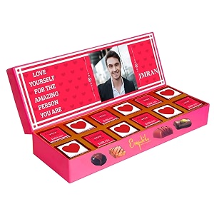 expelite personalized you are amazing chocolates with flowers gift online - 12 pc you are awesome chocolate gift box 280 gram