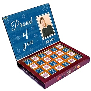 expelite personalized you make us feel proud chocolates and flower gift for him -24 pc proud of you chocolates and flower gifts online