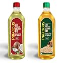 Experience the Goodness of Precious Cold Pressed Coconut Oil and Pure and Wholesome Precious Cold Pressed Sesame Oil - Chemical-Free | 0% Transfat | Fitness Enthusiasts, and Health-conscious Individuals | 1L Each