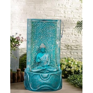 expleasia slate buddha water fountain home indoor home decor water fountain big size fountain for living room buddha fountain 3 feet