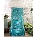 EXPLEASIA Slate Buddha Water Fountain Home Indoor Home Decor Water Fountain Big Size Fountain for Living Room Buddha Fountain 3 feet