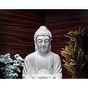 EXPLEASIA Lotus Buddha 3ft Water Fountain | Indoor Home Office Garden Vastu Decor | Big Size Waterfall | 65x65x90 cms |White