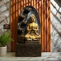 EXPLEASIA Sitting Buddha Water Fountain for Home, Indoor Water Fountain Big Size, Water Fountain for Garden, Water Fountain for Home vastu, Waterfall Fountain Indoor Home décor, Buddha Idol