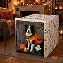 Explore Land Halloween Pattern Dog Crate Cover, 48 Inches (Pup Print)
