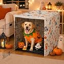 Explore Land Halloween Pattern Dog Crate Cover,36 Inches(Pup Print)