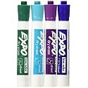 EXPO 1927522 Low-Odor Dry Erase Markers, Chisel Tip, Fashion Colors , 4-Count