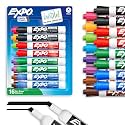 Expo 2 Low-Odor Dry Erase Marker Set, Chisel Tip, 16-Piece, Assorted Colors (81045)