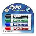 Expo Low Odor Chisel Tip Dry Erase Markers, 4 Colored Markers(80174)