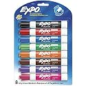 Expo Low Odor Chisel Tip Dry Erase Markers, 8 Colored Markers(80678)