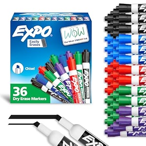 expo low odor dry erase markers chisel tip assorted 36 count pack of 1