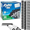 EXPO Low Odor Dry Erase Markers, Chisel Tip, Black, 36 Count