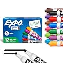EXPO Low-Odor Dry Erase Markers, Chisel Tip, Assorted Colors. 12-Count