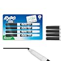 EXPO Low-Odor Dry Erase Markers, Fine Point, Black, 4-Count