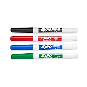 expo low odor fine tip dry erase markers 4 colored markers 86074