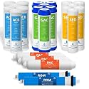Express Water 3 Year Reverse Osmosis System Replacement Filter Set - 23 Water Filters with 50 GPD RO Membrane, Carbon GAC, ACB, PAC Filter, Sediment SED Filter - 10" Size