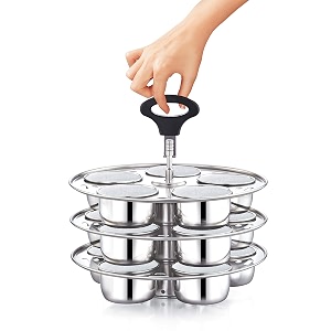 expresso multipurpose stainless steel baking moulds  mold for baking muffins cupcakes making idly  idli maker and baking stand compatible with prestige 5 ltrs outer lid pressure cooker