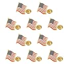 Exquisite American Flag Lapel Pin 10 PACK -The Stars and Stripes Flag Pins, Solid Metal US Flag Lapel Pin for Memorial Day, Flag Day, Independence Day, Veterans Day