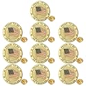 Exquisite American Flag Lapel Pin 10 PACK -The Stars and Stripes Flag Pins, Solid Metal US Flag Lapel Pin for Memorial Day, Flag Day, Independence Day, Veterans Day