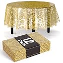 Exquisite Clear Lace Round Tablecloth 84" - 12 Pack