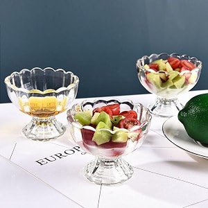 exquisite glass ice cream bowl set of 12 - premium dessert bowls set 12 for icecream fruit and more - perfect for serving and enjoying your favorite frozen treats set of 6 x 2 set of 12 120ml