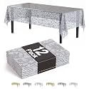 Exquisite Silver Lace Rectangle Tablecloth 54"X108" - 12 Pack