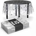 Exquisite Silver Silver Star Round Tablecloth 84" - 48 Pack