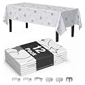 Exquisite Silver Star Tablecloth Rectangle 54"x108" - 12 Pack