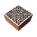 Exquisite Square Floral Design Wood Stamp for Printing - DIY Henna Fabric Textile Paper Clay Pottery Block Printing Stamp