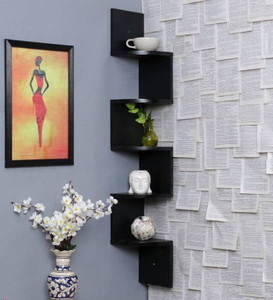 extend crafts corner hanging shelf for living room stylish floating display rack storage engineered wood open book shelf