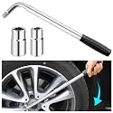 Stacool Extendable Lug Wrench with Double-Sided Sockets of 17mm/19mm and 21mm/23mm, Universal Wrench for Most Vehicle Lug Nuts
