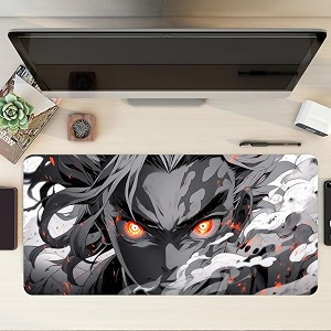 extended anime large mouse pad 11 x 23 inch  gaming mousepad for laptop desktop amp keyboard  smooth surface  anti-slip rubber base demon slayer39s kyojuro p10