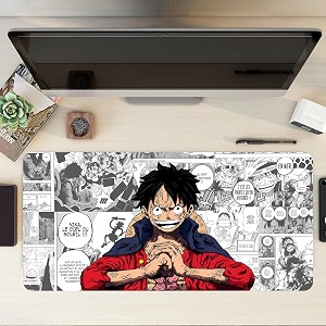 extended anime large mouse pad 11 x 23 inch  gaming mousepad for laptop desktop amp keyboard  smooth surface  anti-slip rubber base luffy - p69