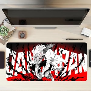 extended anime large mouse pad 11 x 23 inch  gaming mousepad for laptop desktop amp keyboard  smooth surface  anti-slip rubber base red ken takura p05