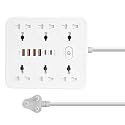 Extension Board with 20W Fast PD Type C 2500W 10A Extension Cord 4 Universal Socket 38W USB Fast Charging Ports Multi Port Extension for Home,Office,Computer,Mobile 2M Power Cord. (Z67-White)