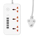 Extension Board with 20W Fast PD Type C 2500W 10A Extension Cord 4 Universal Socket 38W USB Fast Charging Ports Multi Port Extension for Home,Office,Computer,Mobile 2M Power Cord. (Z64-White)