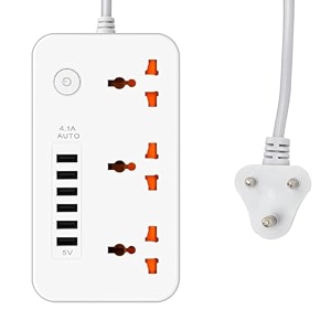 extension board with 20w fast pd type c 2500w 10a extension cord 4 universal socket 38w usb fast charging ports multi port extension for homeofficecomputermobile 2m power cord z64-white