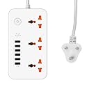 Extension Board with 20W Fast PD Type C 2500W 10A Extension Cord 4 Universal Socket 38W USB Fast Charging Ports Multi Port Extension for Home,Office,Computer,Mobile 2M Power Cord. (Z64-White)