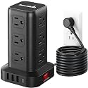 Extension Cord with Multiple Outlets, SMALLRT Power Strip Tower, PD 20W USB C, Power Strip with USB Ports 12 AC Outlets, 10FT Outlet Extender for Home Dorm, Office Supplies, Overload Protection
