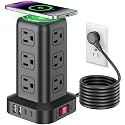 Extension Cord with Multiple Outlets, SMALLRT Power Strip Tower, Outlet Extender with 12 AC Outlets 4 USB, 6.5FT Extension Cord for Home Dorm Room, Office Supplies, Overload Protection