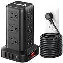 Extension Cord with Multiple Outlets, SMALLRT Power Strip Tower with USB Ports 12 AC Outlets, PD 20W USB C, 15FT Outlet Extender for Home Dorm, Office Supplies, Overload Protection